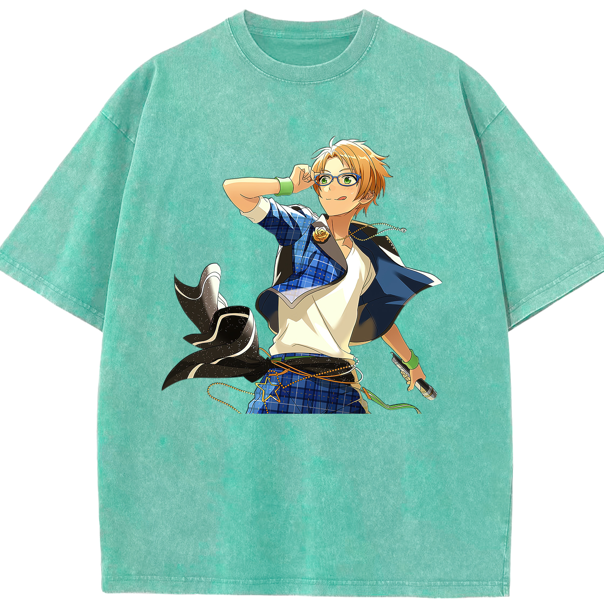 （画像用） あんさんぶるスターズ! Ensemble Stars 綿100% ヴィンテージ風 半袖Tシャツ（フロントプリント）